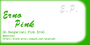 erno pink business card